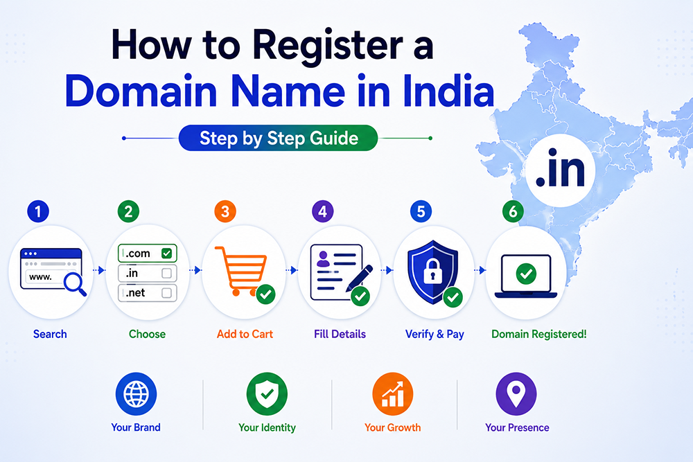 How to Register a Domain Name in India - Step by Step Guide Webomatic